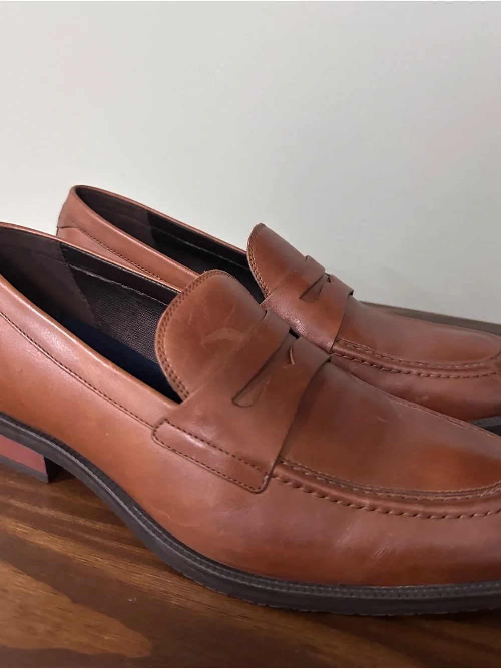 Cole Haan Men's Cognac Leather Penny Loafers